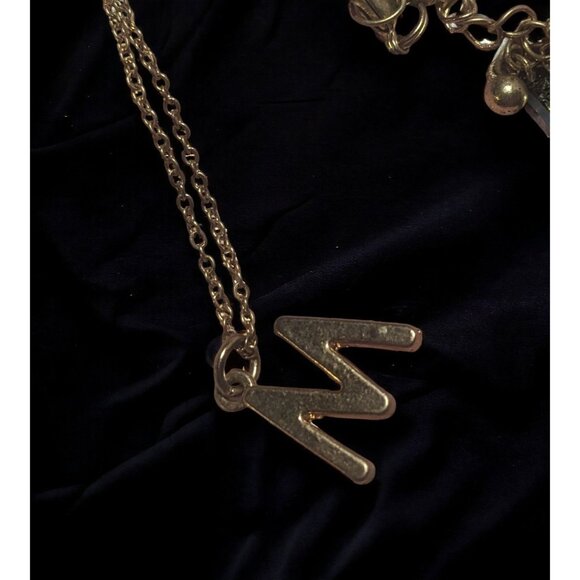 Gold Letter M Necklace - Picture 3 of 7